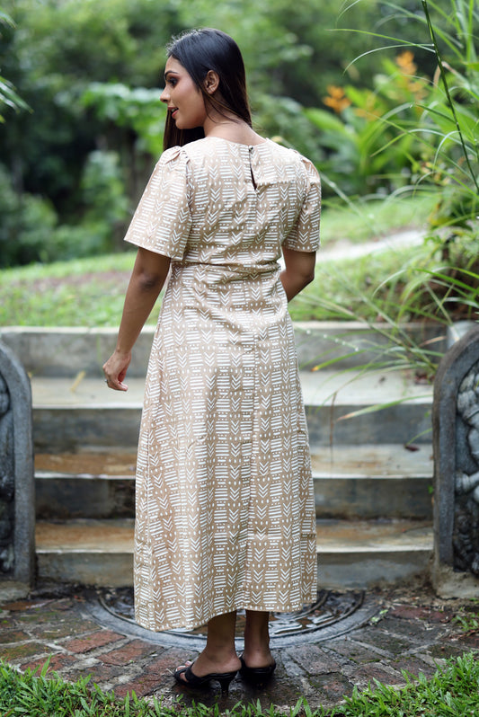Aalia Round V Flayed Dress