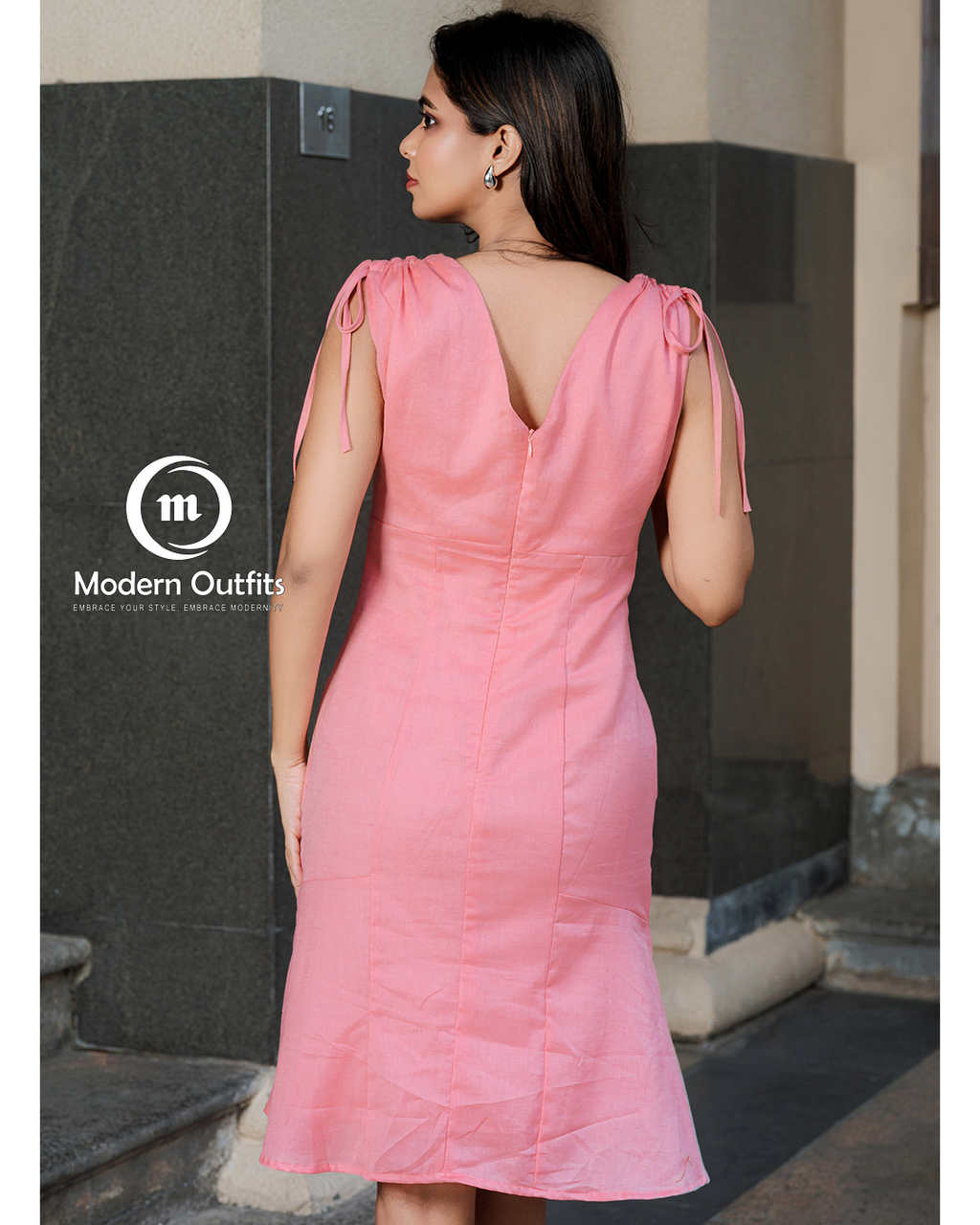 Taali Shoulder Ruched Midi Dress