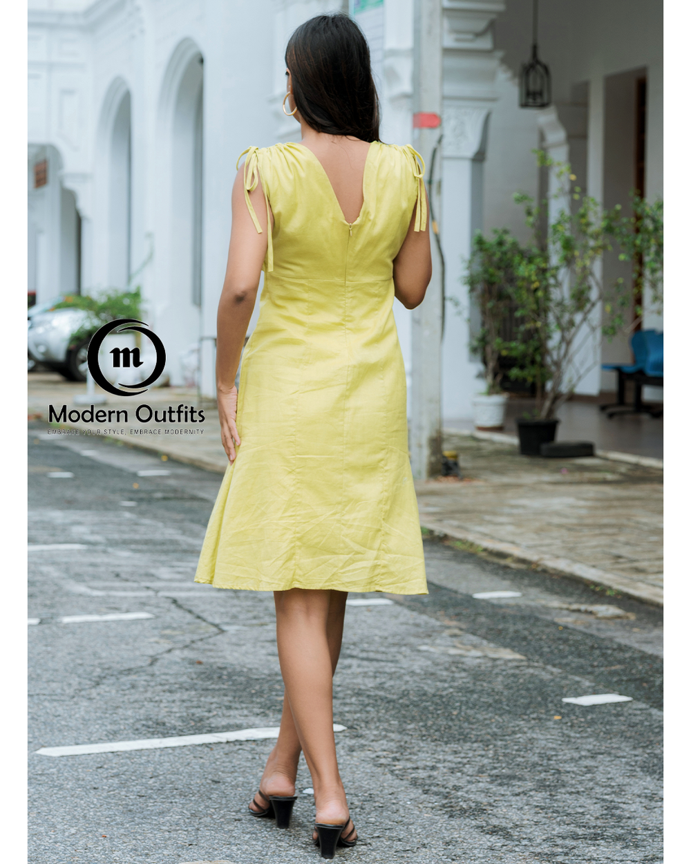 Taali Shoulder Ruched Midi Dress