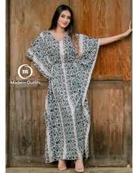 Calico Maxi Length Kaftan