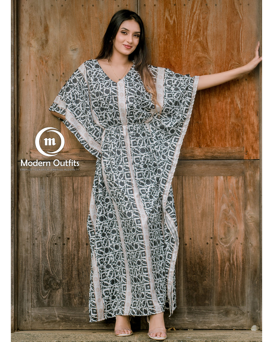 Calico Maxi Length Kaftan