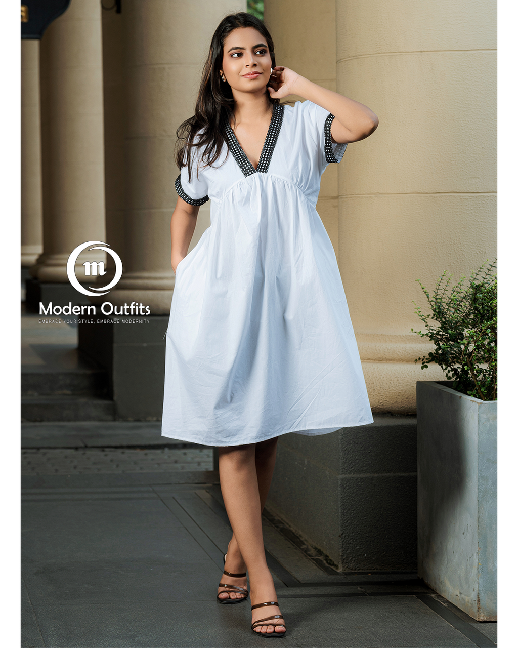 Sofia Deep V Neck Mini Dress