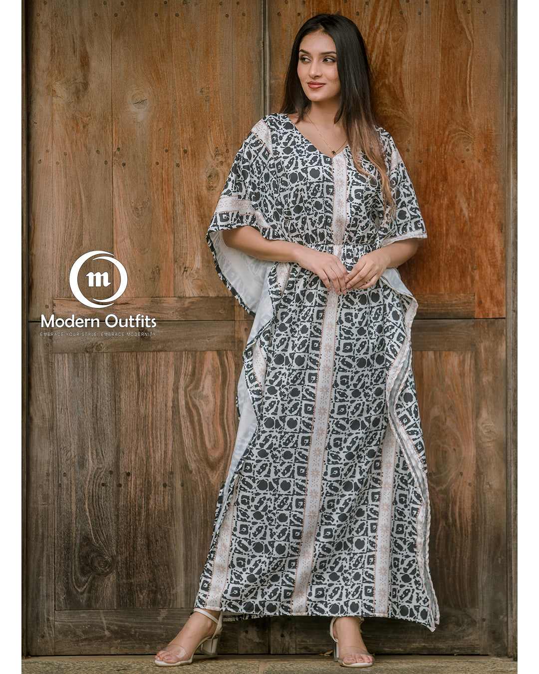 Calico Maxi Length Kaftan