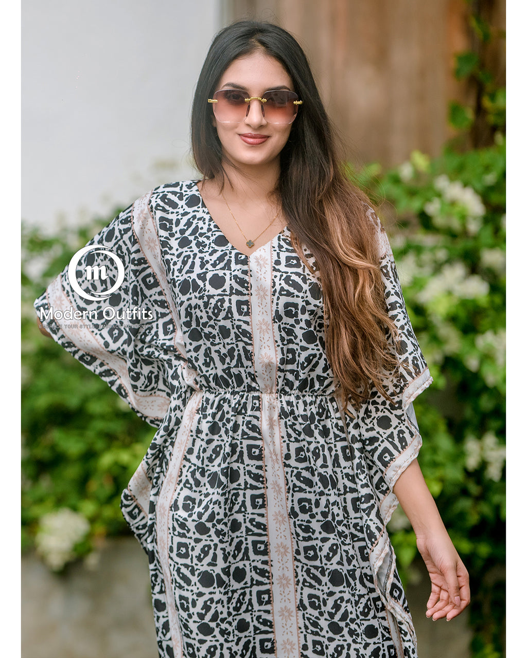 Calico Maxi Length Kaftan