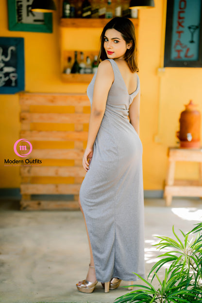 Natalie Deep V Maxi Dress
