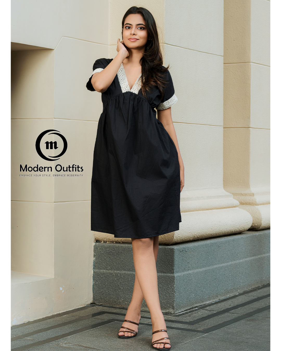 Sofia Deep V Neck Mini Dress