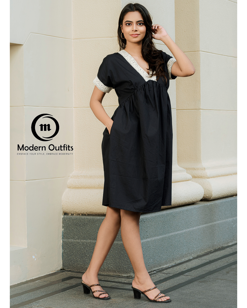 Sofia Deep V Neck Mini Dress