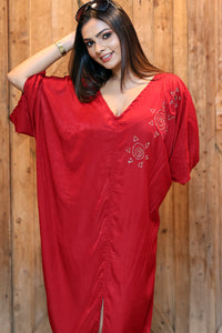 Raaya Deep V Kimono Midi Dress