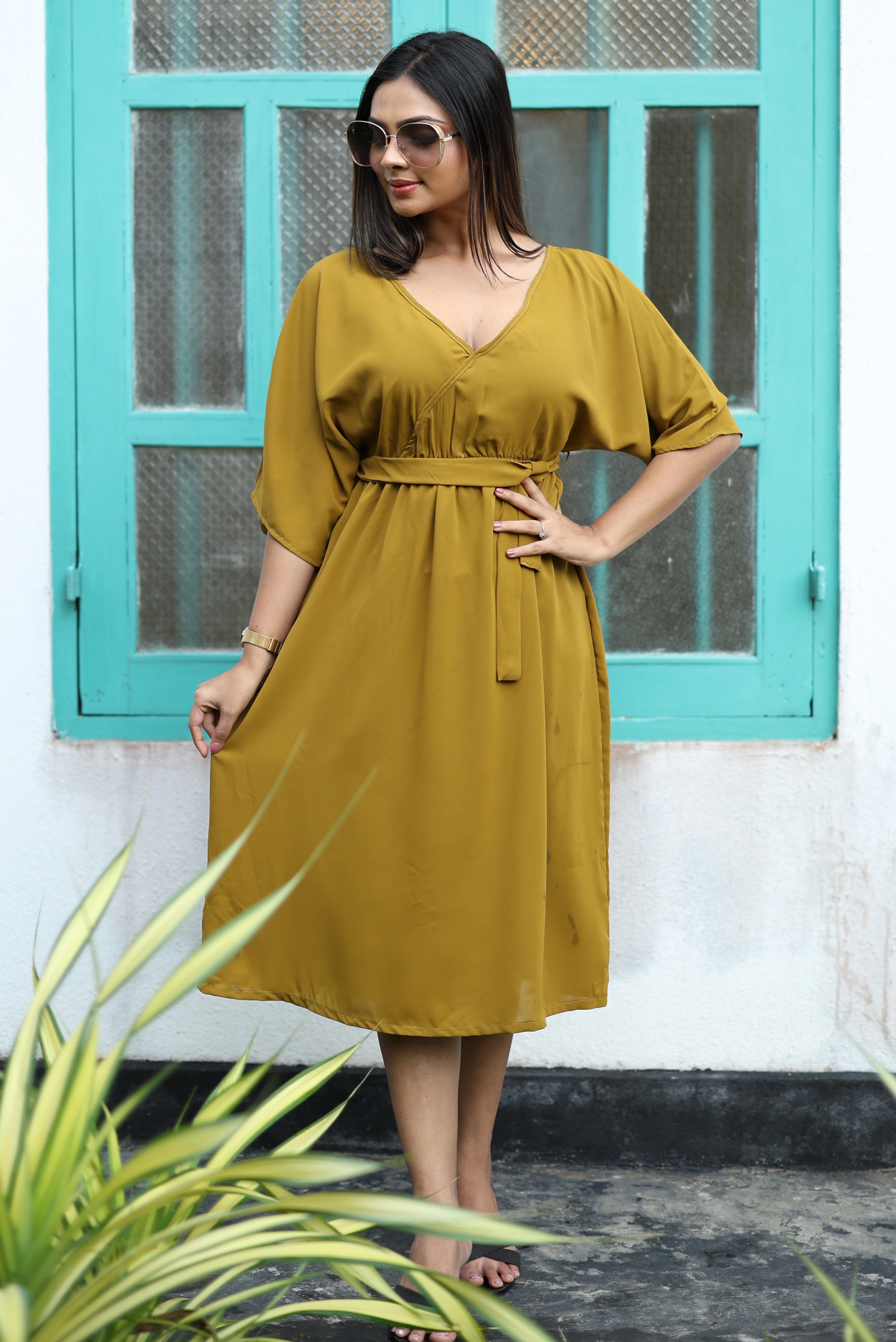 Sofia Cross Over Midi Dress
