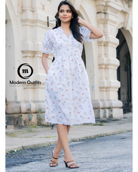 Taliya Puff Sleeve Midi Dress