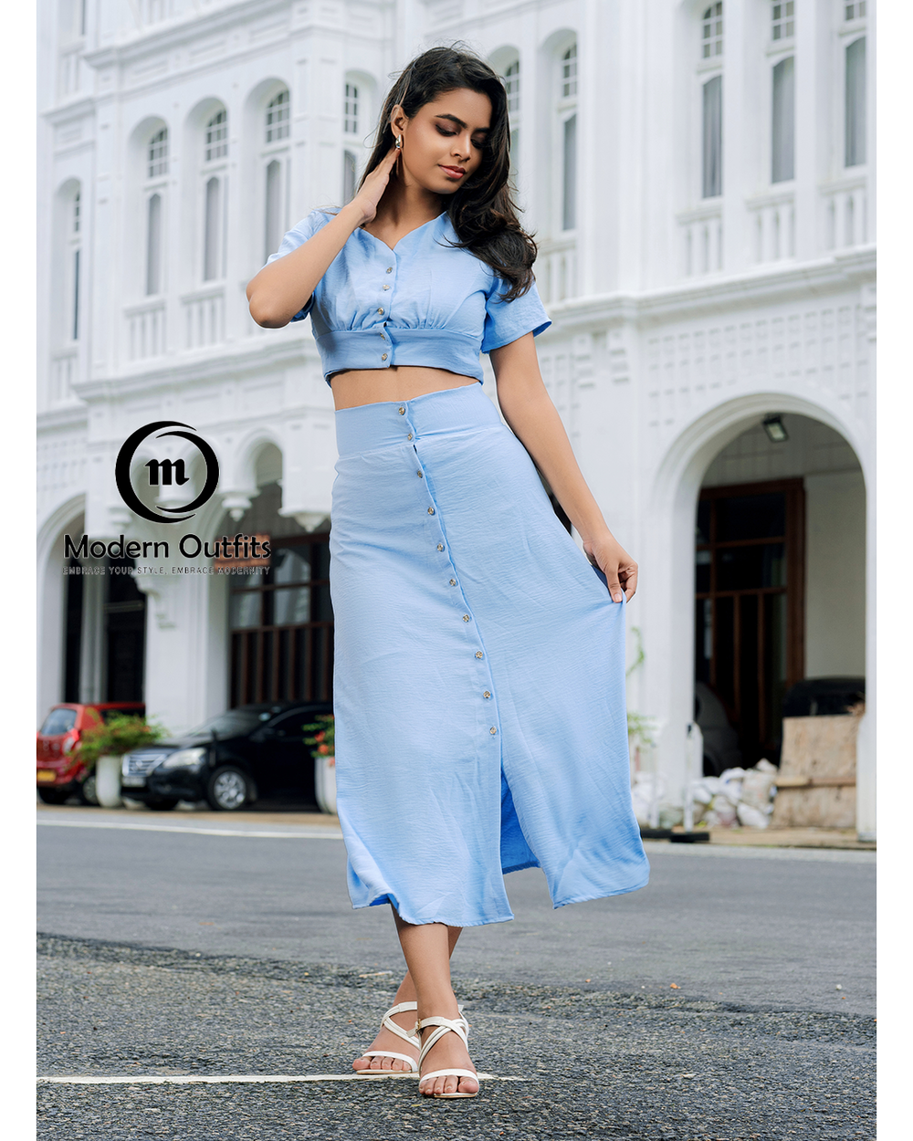 Sky Blue Two-Piece Set