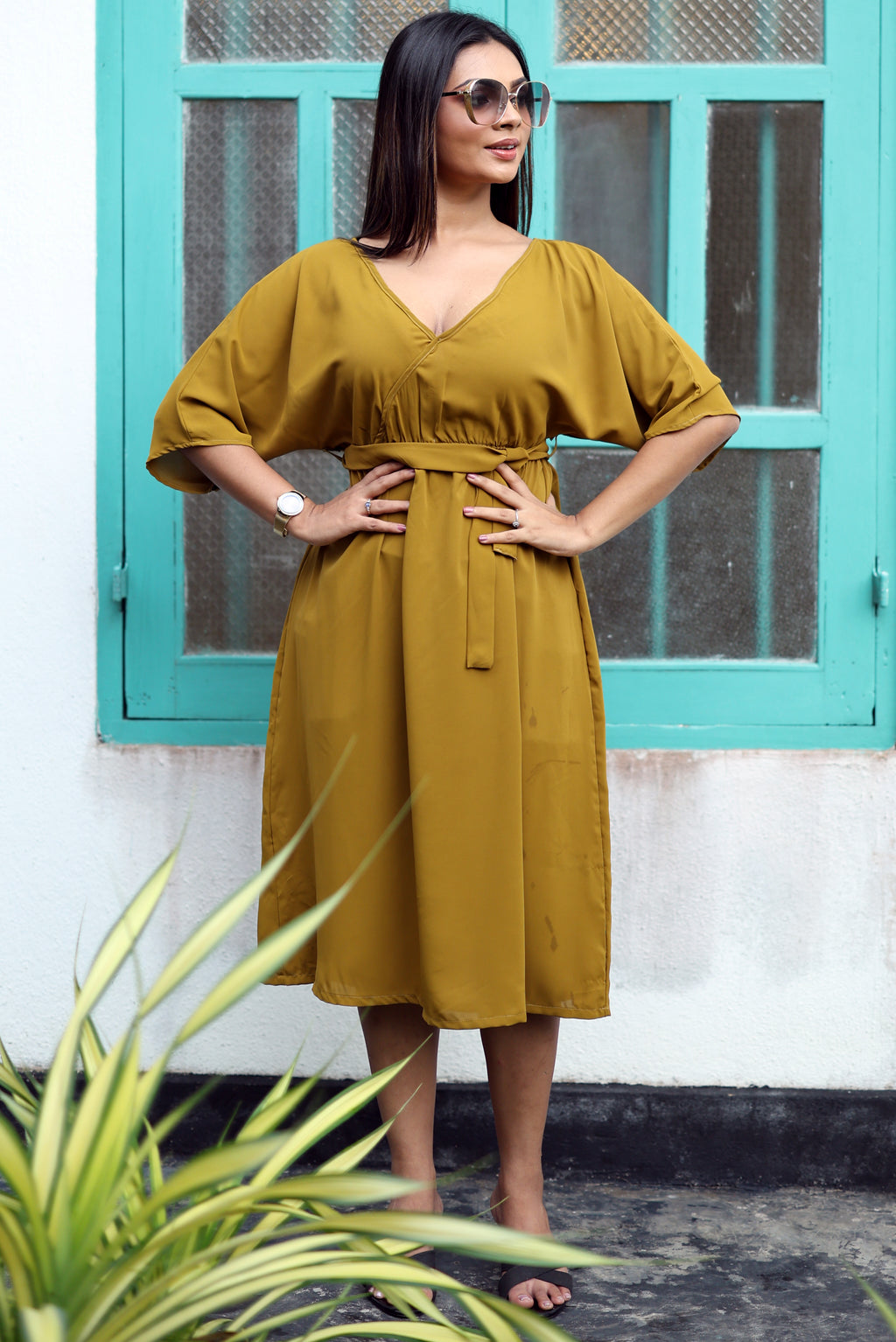 Sofia Cross Over Midi Dress