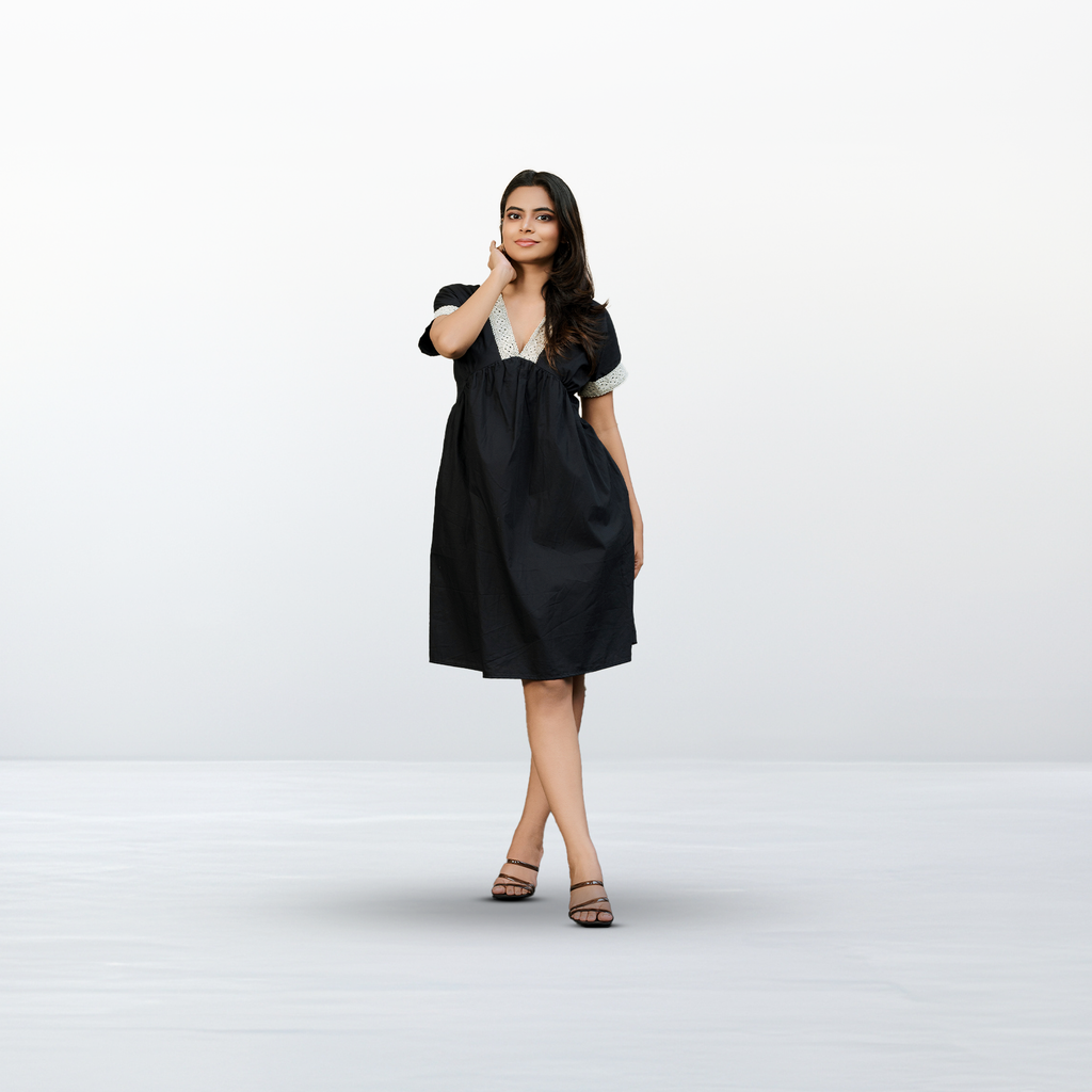 Sofia Deep V Neck Mini Dress