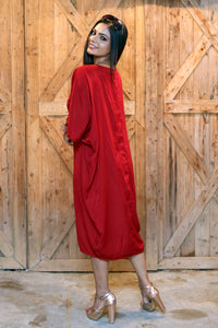 Raaya Deep V Kimono Midi Dress