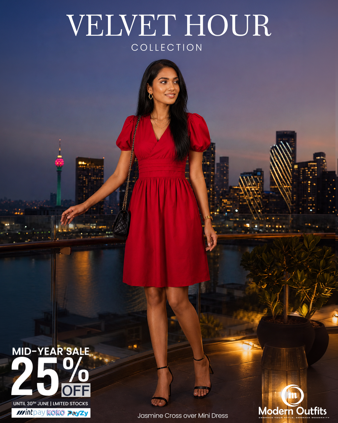 Jasmine Cross over Mini Dress