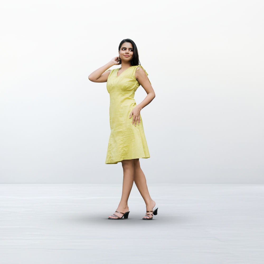 Taali Shoulder Ruched Midi Dress