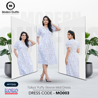 Taliya Puff Sleeve Midi Dress