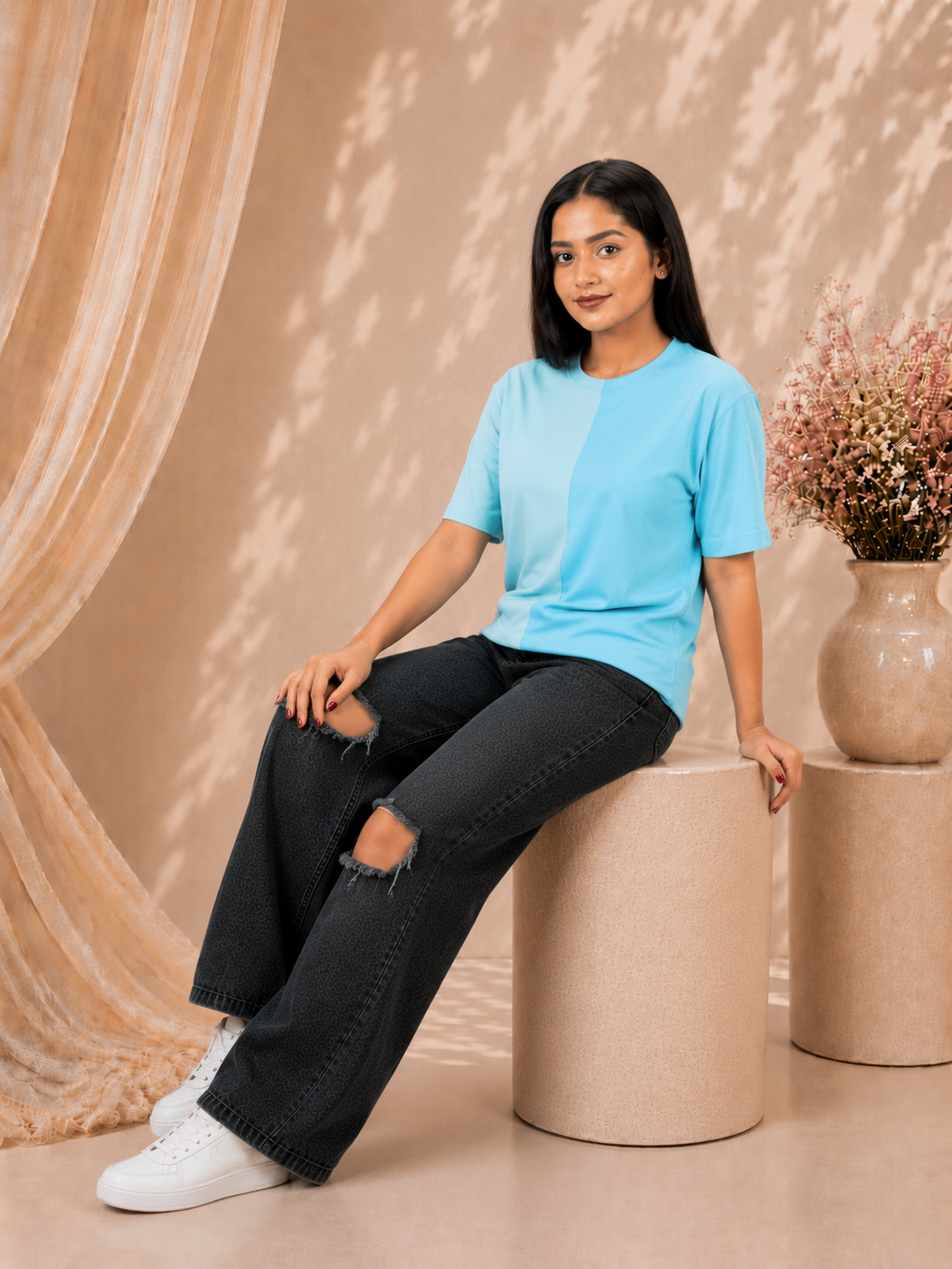Lila Two Tone T Shirt
