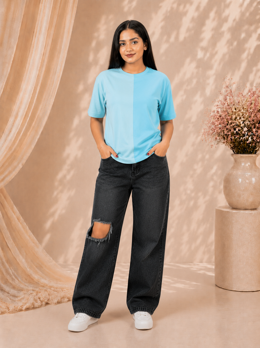 Lila Two Tone T Shirt