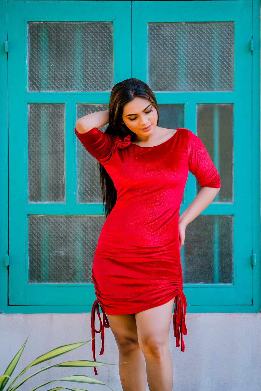 Maya Ruched Mini Dress