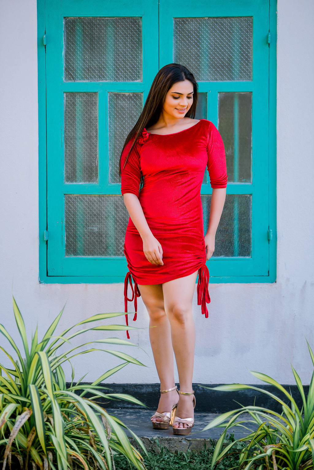 Maya Ruched Mini Dress