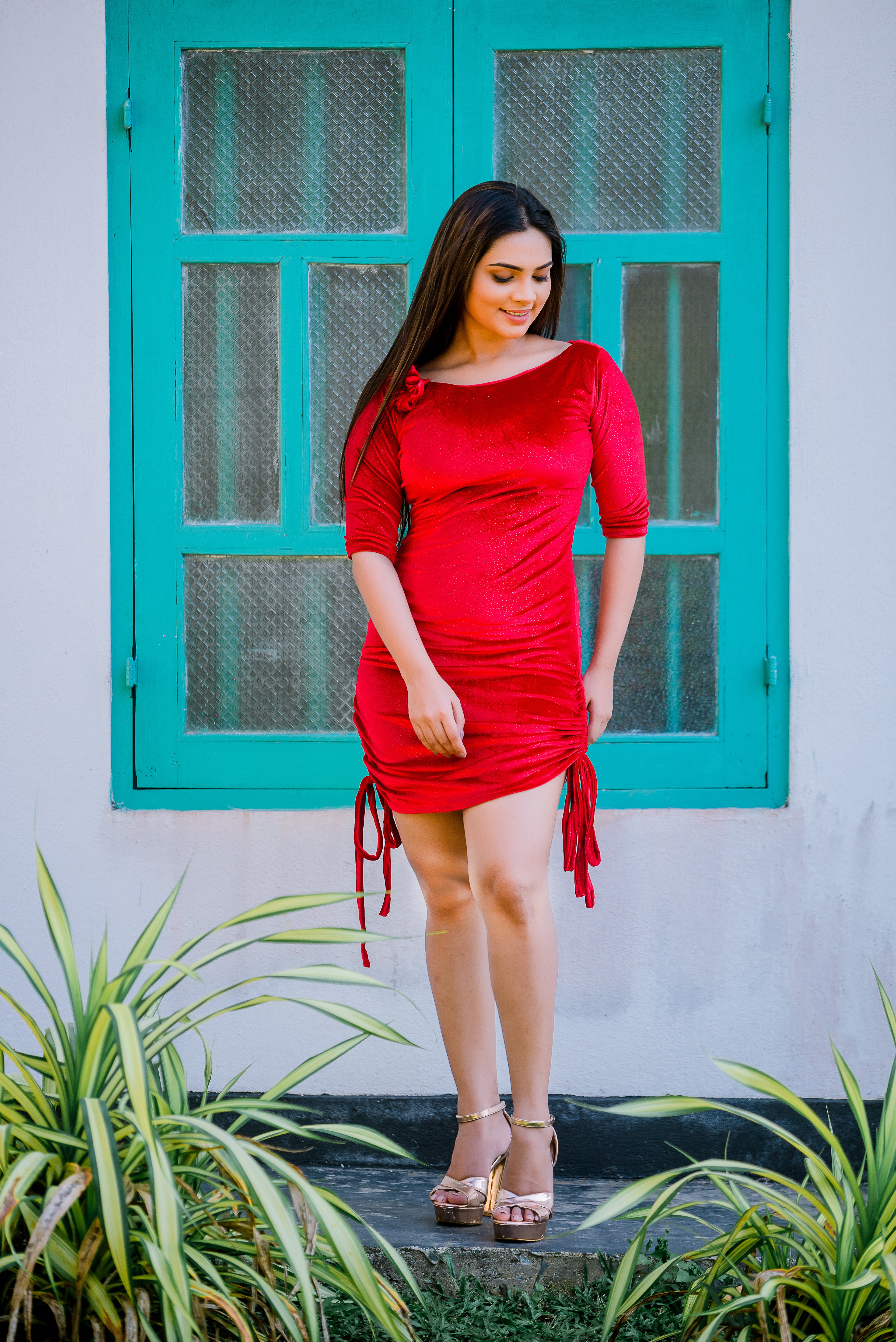 Maya Ruched Mini Dress