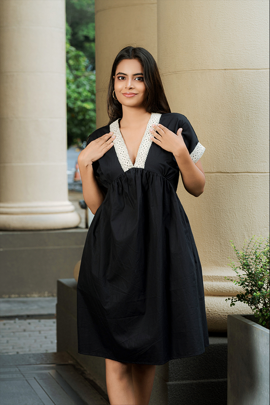 Sofia Deep V Neck Mini Dress
